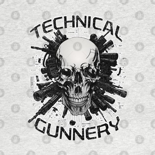 Technical Gunnery Skull Logo Military gift by 8 Fists of Tees